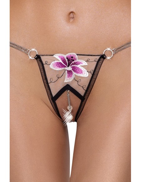 String ouvert Fleur brodée - Cottelli LINGERIE